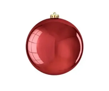 Bauble Unbreakable Red Shiny D25cm
