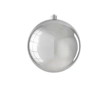Bauble Unbreakable Silver Shiny D20cm