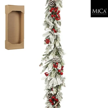 Belfort Garland Green Frosted - L178xw15xh9cm