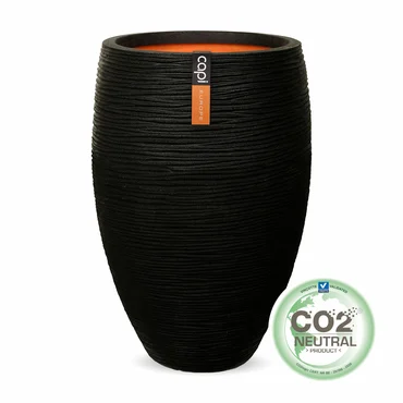 Black Capi Vase Elegant Deluxe Rib 51x72cm