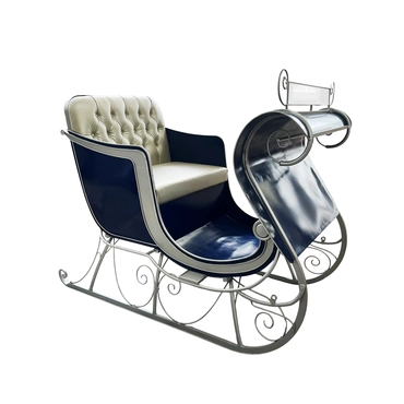 Blue - Silver Detail Old Fashioned Sleigh 220cm 