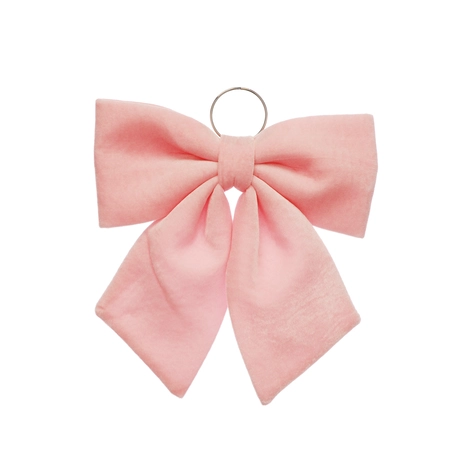 Blush Pink Velvet Bow 34cm 