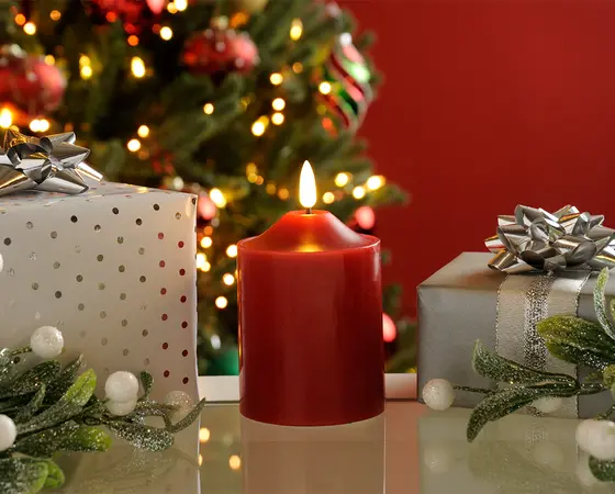 Bo Wax Firefly Candle With Timer - Red (10cm)