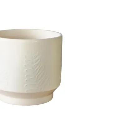 Botanist Ivory Leaf Embossed  H14cm D14cm - image 2