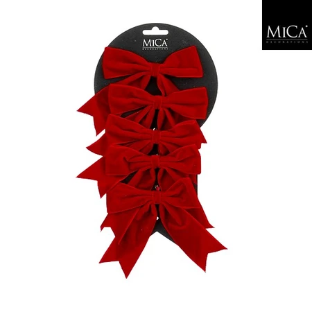 Bow Red 6 Pieces  L12cm x W 14cm