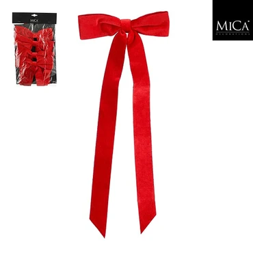 Bow Red Set of 4 H 8cm