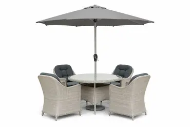 Bramblecrest Monterey 4 Seat Round Dining Set  Dove Grey - image 1