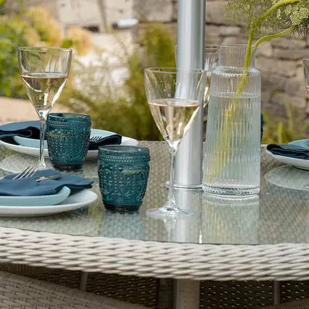 Bramblecrest Monterey 4 Seat Round Dining Set  Dove Grey - image 5
