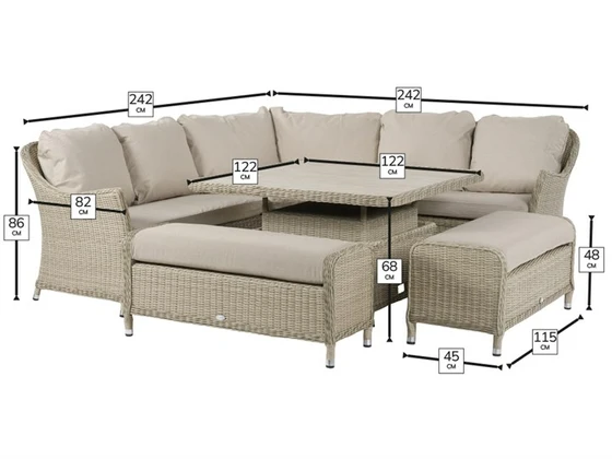 Bramblecrest Monterey Square Sofa Set with Ceramic Adjustable Table - image 5