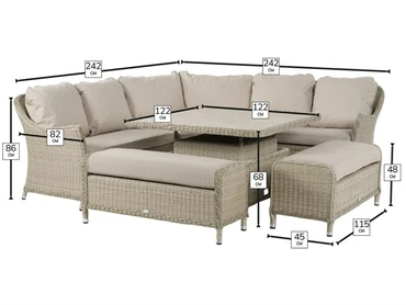 Bramblecrest Monterey Square Sofa Set with Ceramic Adjustable Table - image 5