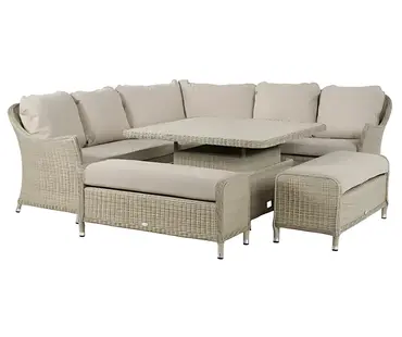 Bramblecrest Monterey Square Sofa Set with Ceramic Adjustable Table