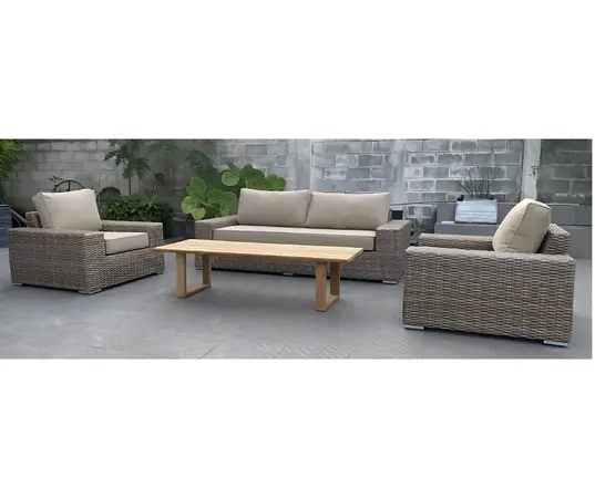 Brazil 3 Seater Sofa Set with Teak Table - image 2