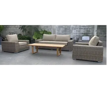 Brazil 3 Seater Sofa Set with Teak Table - image 2