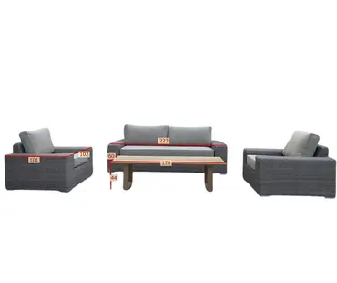Brazil 3 Seater Sofa Set with Teak Table - image 3
