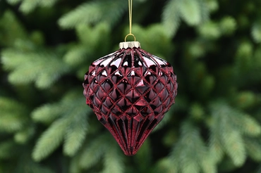 Burgundy Glass Onion-Red Glitter Mini Diamond 10cm  - image 2