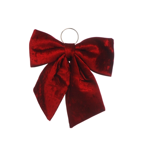 Burgundy Velvet Bow 34cm