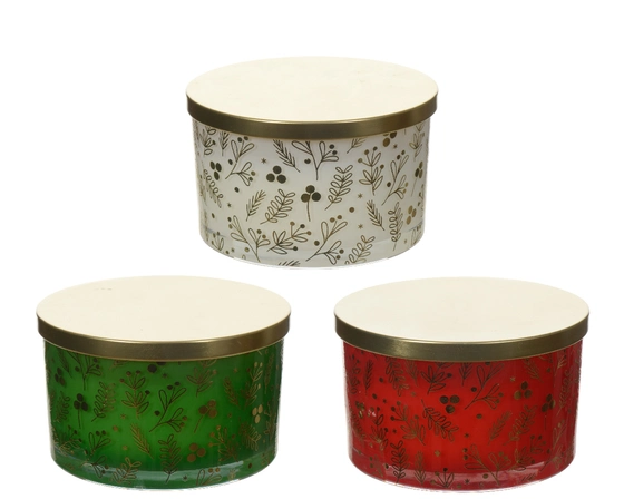 Candle Wax Round Print 3col Ass