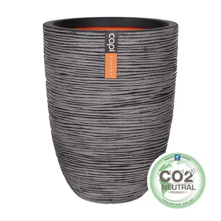 Capi Anthracite Nature Rib NL Elegant Low Vase 30L - image 1