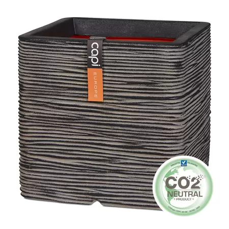 Capi Anthracite Nature Rib NL Square Planter 125L - image 1