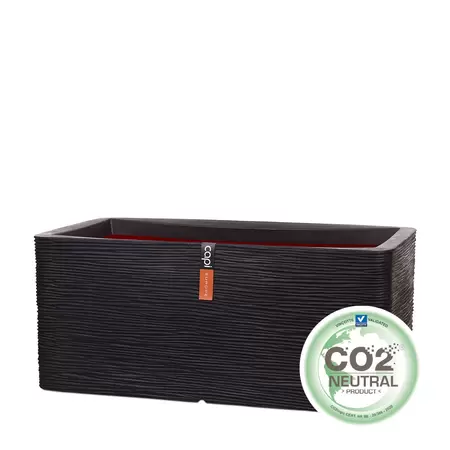 Capi Black Nature Rib NL Rectagular Planter 81L - image 1