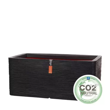 Capi Black Nature Rib NL Rectagular Planter 81L - image 1