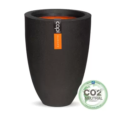 Capi Black Urban Smooth NL Elegant Low Vase Planter 17L - image 1