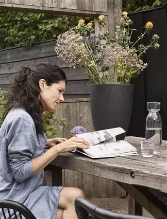 Capi Black Urban Smooth NL Elegant Low Vase Planter 30L - image 2