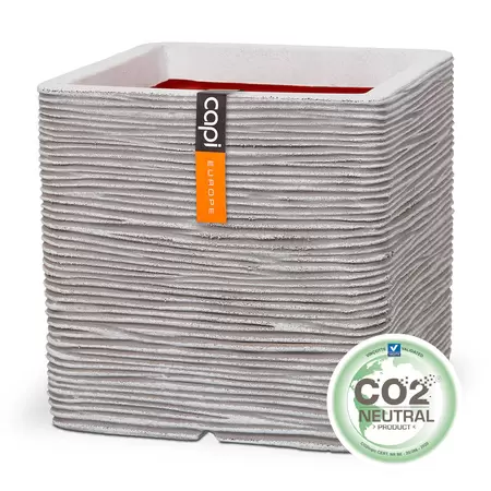 Capi Ivory Nature Rib NL Square Planter 22L - image 1