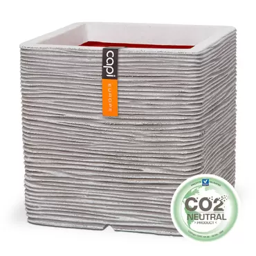 Capi Ivory Nature Rib NL Square Planter 22L - image 1