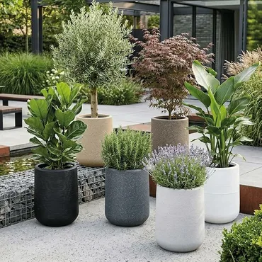Capi Sandbag High Arc Granite Planter Black 38x50 - image 2