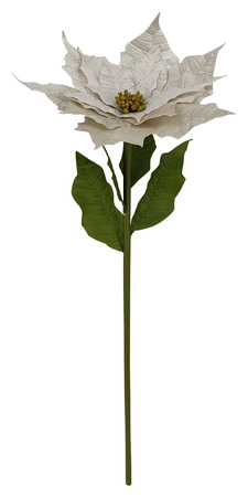 Champagne Gold Velvet Poinsettia With Stem 135cm