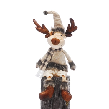 Cream/Brown Dangly Legs Plush Reindeer 54cm