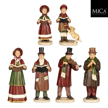 Decoration Carolers 6 Pieces Red 