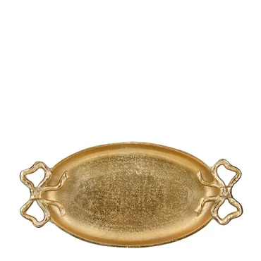 Decoration Tray Bow Gold  L 34cm