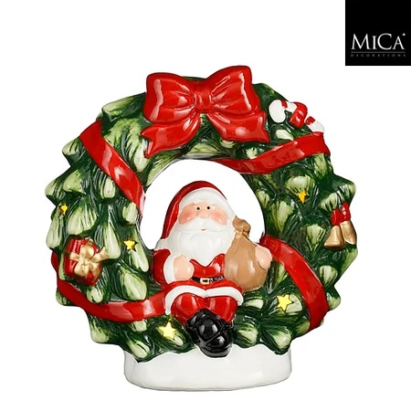 Decoration Wreath Santa Red BO