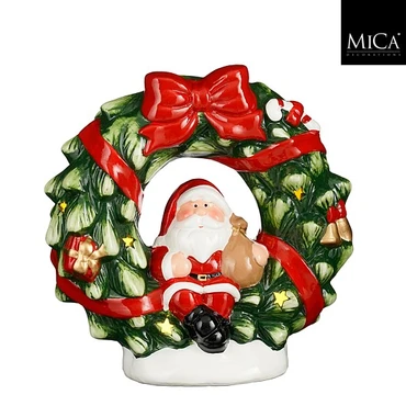 Decoration Wreath Santa Red BO