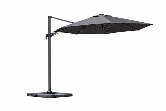 Deluxe Cantilever Parasol Round Black - image 1