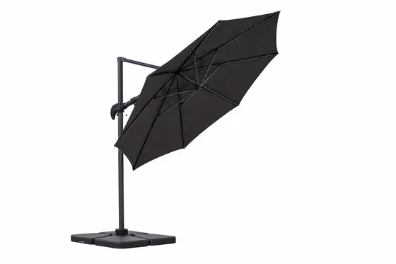 Deluxe Cantilever Parasol Round Black - image 4