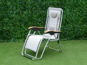 Deluxe Zero Gravity Relaxer Light Grey Chair - image 2