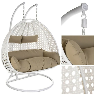 Double Seat Swing Hanging Chair White