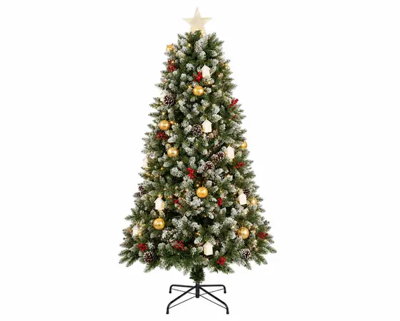 Elara Frosted Green Fibre Optic Tree 6ft/180cm - image 1