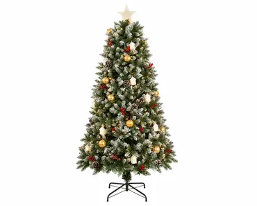 Elara Frosted Green Fibre Optic Tree 6ft/180cm - image 1