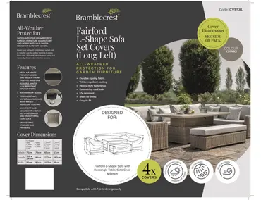 Fairford L Shape Sofa Set Covers - Long Left