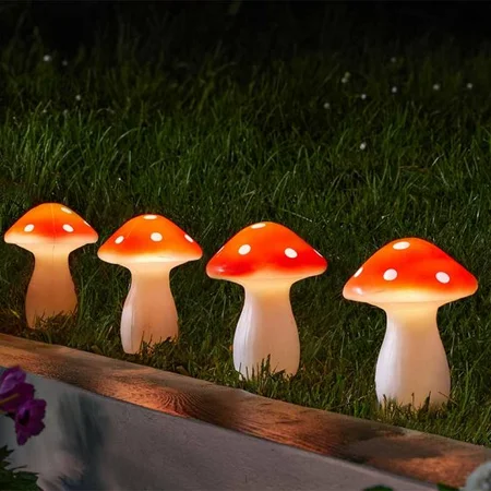 Fairy Mushroom Stake Lights - Set of 4