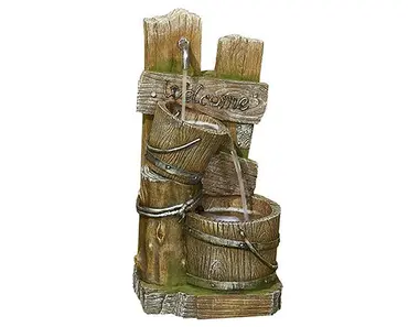 Fence Post Pours Water Feature