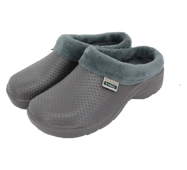 Fleecy Eva Cloggies Shoes Charcoal Size 4