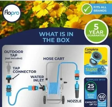 Flopro Metal Hd Hose Cart Set With Everyday Hose (25m) - image 2