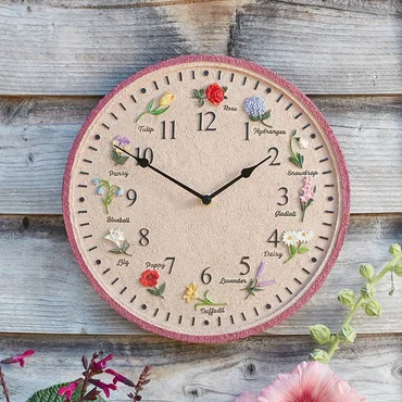 Flora Wall Clock 12in