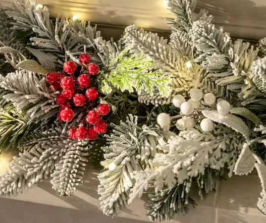 Frosted Mixed Berry Garland 6ft X 10" - image 2