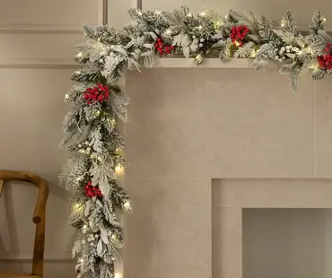 Frosted Mixed Berry Garland 6ft X 10" - image 3